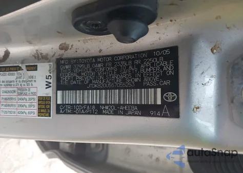 2005 Toyota Prius from USA, damaged, VIN JTDKB20U557055253